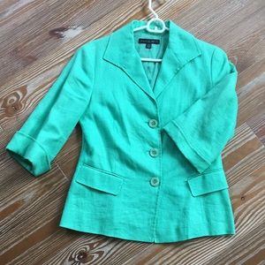 Lafayette 148 green linen jacket 4 6